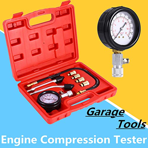 Professional Petrol Gas Engine Compression Tester, Test Gauge Kit Car Motorcycle Garage Tools With Case #TOP1