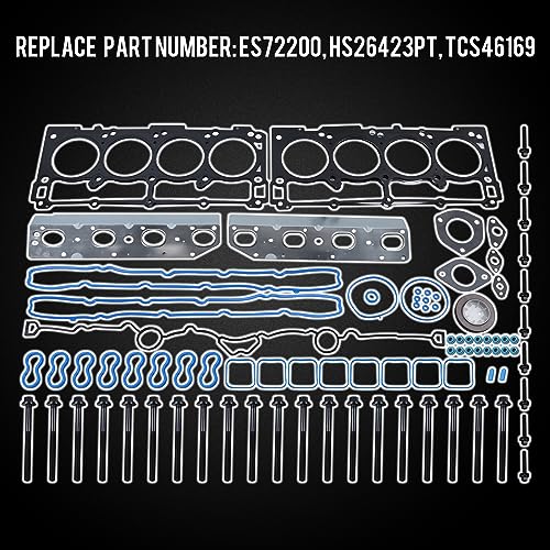 Image of vks Full Cylinder Gasket Set with Kit Head Bolts HS26423PT TCS46169 ES72200 for Dodge Challenger Charger Durango Ram 1500 2500 3500 Grand Cherokee 5.7 L V8