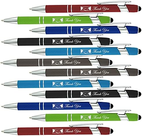 SyPen Christmas Thank You Stylus Gift Pens -Capacitive Styli pen with Soft Rubberized Grip-compatible with most touch screen Devices-Assorted Colors-pen and stylus combo, 12 Pack image 5
