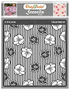 Flower Stencils for Craft and Art - Flower Fusion Anemone - Size: 6X6 Inches - Reusable Flower Stencil - Small Flower Stencil - Flower Shape Stencils - Painting Flower Stencil
