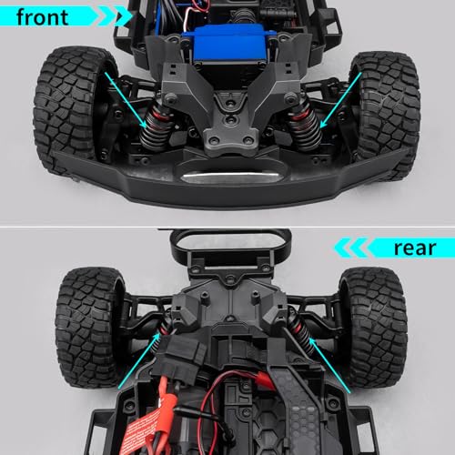 QUPA AM STORE Aluminum RC Shock Absorber Front Rear Adjustable Springs Shock Damper for Tra-xxas 1/16 Mini Slash 4X4 Short Course Truck Upgrade (Red)
