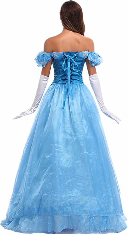 Women's Princess Costume Halloween Dress Up Cosplay Party Outfit Ball Gown Prom