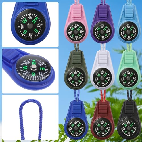 Set de 100 mini brújulas llavero para camping miniatura 3