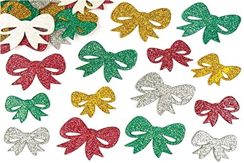 Baker Ross EF943 Glitter Bow Stickers - Pack of 100, Children to Design and Decorate with, Ideal for Schools, Home Crafting, Craft Groups, Scrapbooking, Card Crafting and Collages