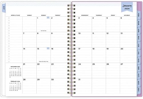 Miniatura 4 de Notas de agenda vertical por hora de enero de 2024 x diciembre de 2024 para todo el año, semanalmensual, 5.875 x 8.625 pulgadas, diseño de día y