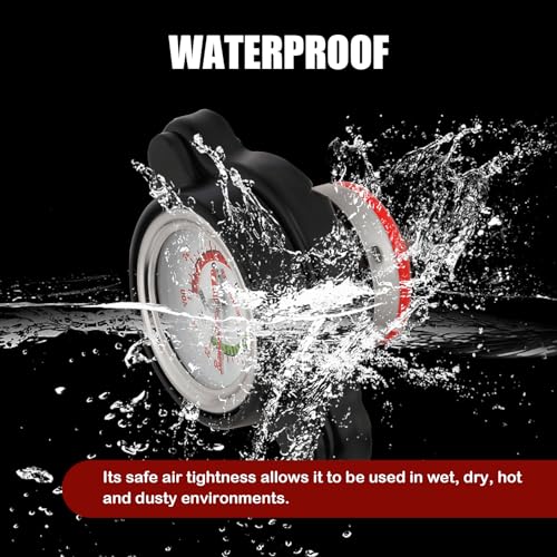 Fogfar 1 PC 1.8 Car High-Pressure Radiator Cap with Temperature Gauge, Durable Metal Automotive Modified Fuel Tank Cap, Universal Vehicle Radiator Cap Accessories for Motorcycle Truck SUV (Black)