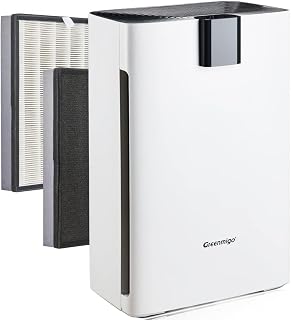 Purificador de Aire con Filtro HEPA e Ionizador,Carbón Activado,Alpha AP300 Modo de Reposo Silencioso,con Filtración de 3 Capas,para Elimina Polvo,Polen,Hogar y Oficina,blanco