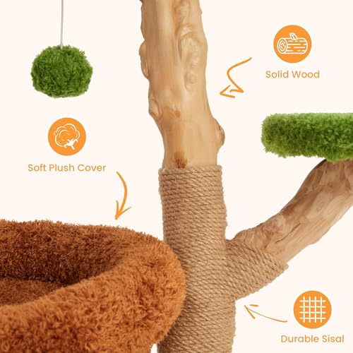 Torre para Gatos de Madera con Rascadores y Camita miniatura 5