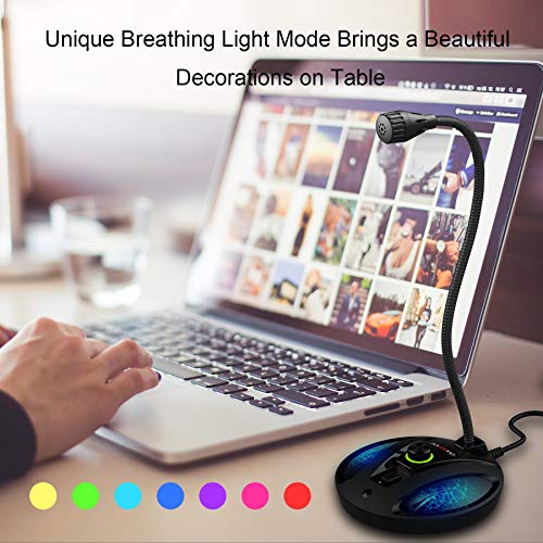 USB Recording Microphone, Computer PC Podcast Condenser Cardioid Mic with Mute Button & LED Indicator for Laptop, Mac, PS4 - Vocal, Podcasting, Skype, YouTube, Games, Streaming (JV603PRO) - Thumbnail 5