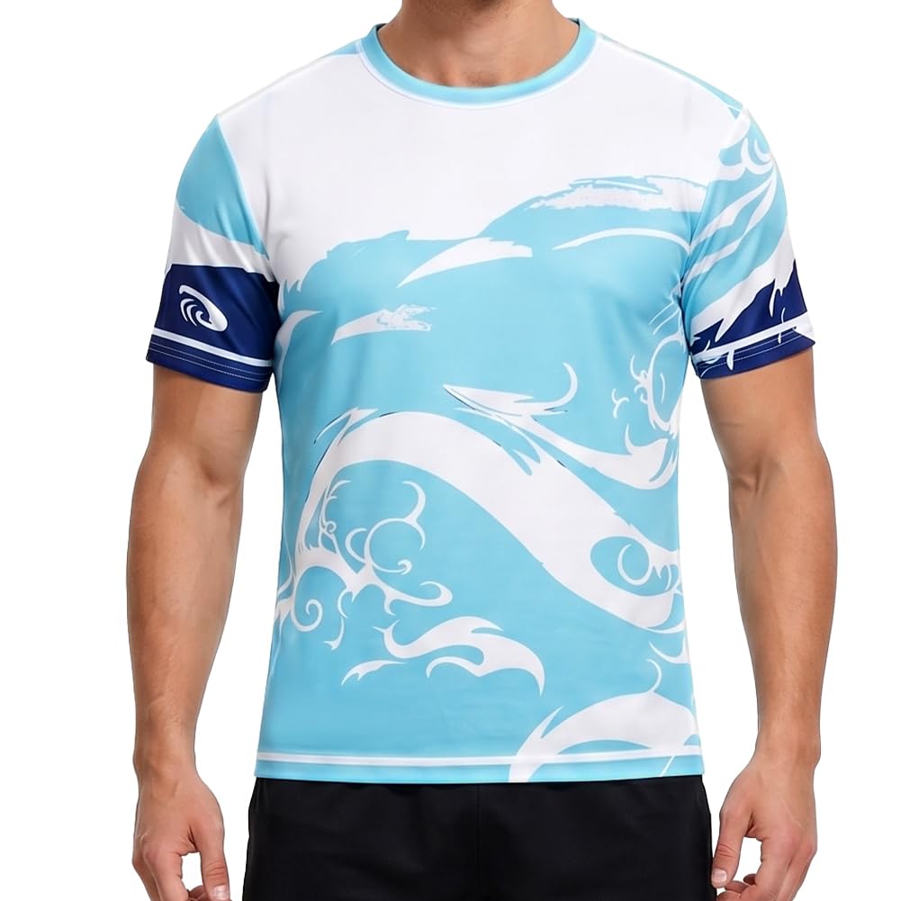 Męska kamizelka ratunkowa, UPF 50+, koszulki kąpielowe z krótkim rękawem, szybkoschnąca, ochrona przed promieniowaniem UV, koszulki do pływania, surfingu, biegania, uprawiania sportu, wędkowania