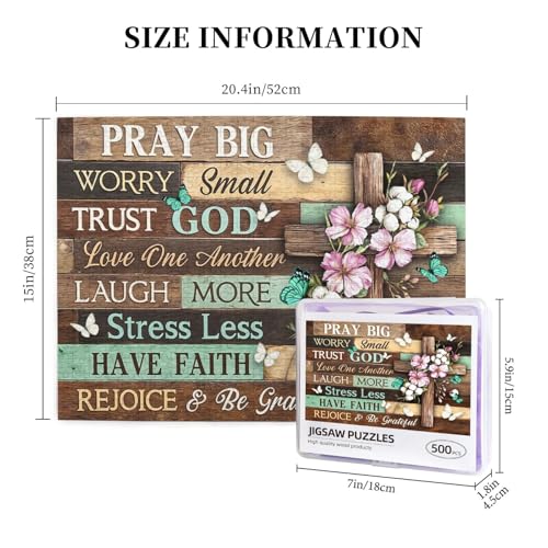 Puzzles Christian de Madera y 500 Piezas para Adultos con Tema Religioso y Cruz miniatura 4