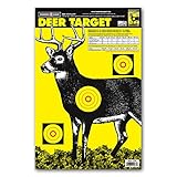 Thompson Target Deer & Bullet Trajectory Chart 12.5x19 Inch Premium Ultra Bright Hunting Paper Shooting Targets for Range Training - Made in The USA (10 Pack)