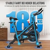 Heimtrainer Fahrrad, DMASUN Hometrainer Fahrrad mit Magnetischem Widerstand, Leise & Stabil, Ergometer mit App Kompatibel & LCD-Monitor, Verbessertes Indoor Fitnessbike für zuhause, 180Kg Belastbar – Ansicht 3