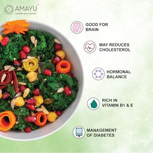 Image of AMAYU Healthy Seeds Combo Pack | Nutrient-Rich Superfoods for Daily Wellness | High in Fiber, Protein & Omega-3 | Premium Natural Seeds for Everyday Nutrition | 200g Each (Chia, Pumpkin, Flax & Sunflower seeds)
