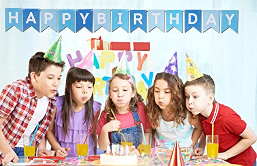 Image of Happy Birthday Gradient Blue Banner Decoration Party Supplies