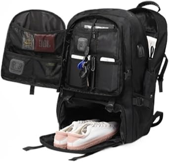 Mens Backpack, Large Capacity, 11.7 gal 50 L/80 L, Mountain Climbing, Expansion, Multifunctional, Waterproof, For Business Trips, Travels, Disaster Prevention, Camping