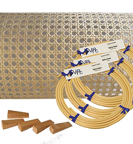 V.I. Reed & Cane, Inc. Pressed Webbing Kit 1.9cm Medium Open Mesh with splines, Wedges and Instructions