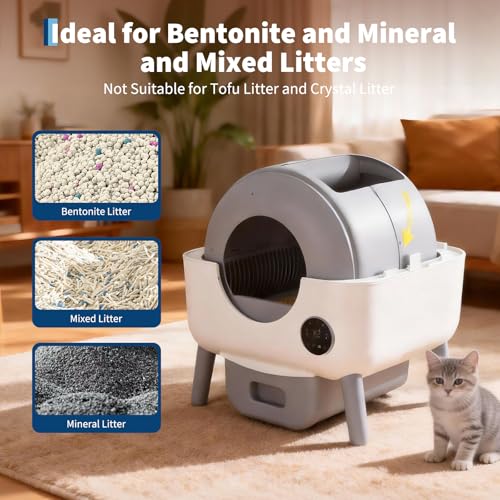Lettiera Gatto Autopulente, Lettiera Automatica Per Gatti 76L, Sensori Di Sicurezza, Anti Trappola, Antiodore, 6 Luci Ambiente, Controllo App 2.4 Ghz, Pulizia Facile, Ldeale Per Multi Gatti - 6