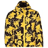 Pokemon Pikachu Little Boys Zip Up Winter Coat Puffer Jacket Yellow/Black 7-8