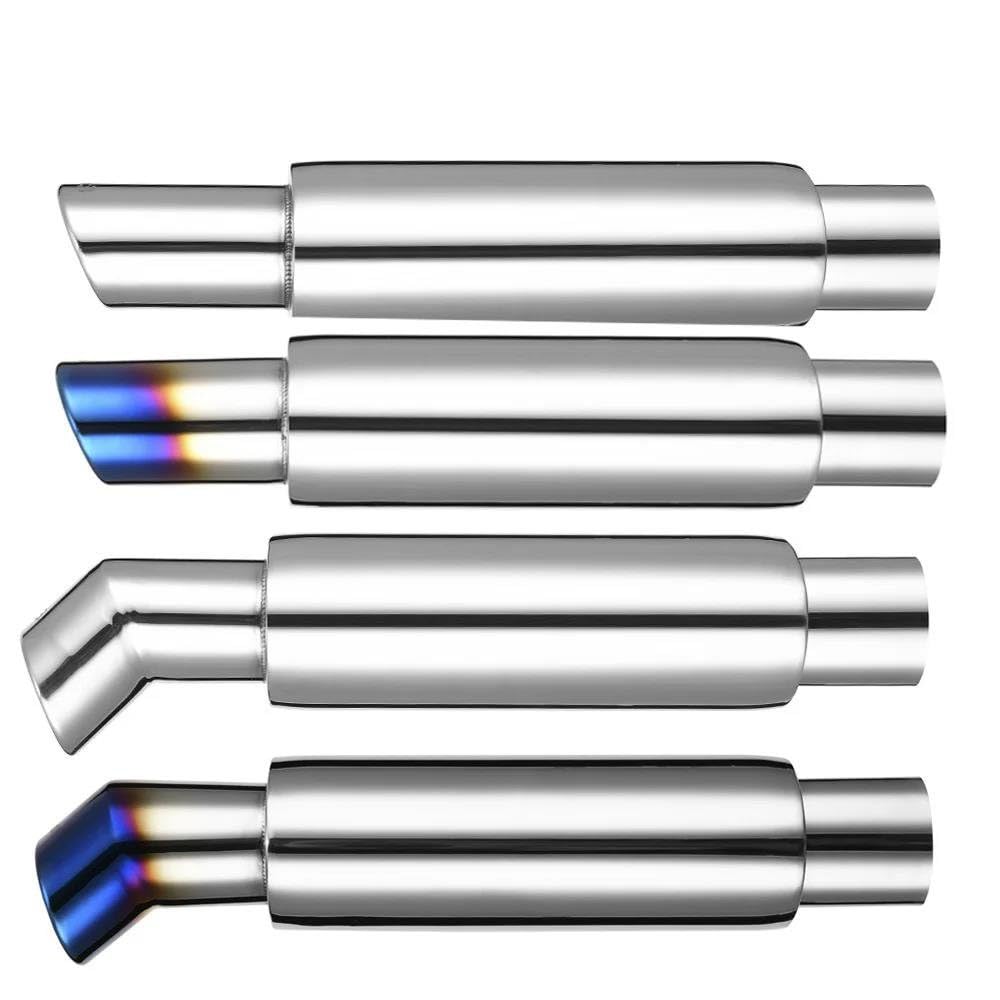 Terminale di Scarico Universale Ovale In Acciaio Inox 51 57 63mm Argento Scarico Silenziatori Sportiva Suono Auto Tubo Scarico Marmitta Coda(Straight 63MM 1)