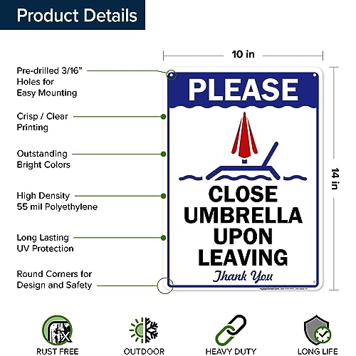 Cartel Close Umbrella Upon Leaving 10x14 pulg miniatura 6