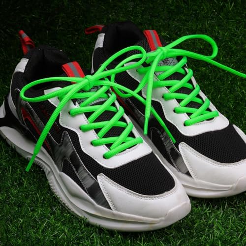 Image of 2 Pairs Oval Athletic Shoelaces 33 Colors 1 /4 inch Half Round Shoe Laces for Sneakers