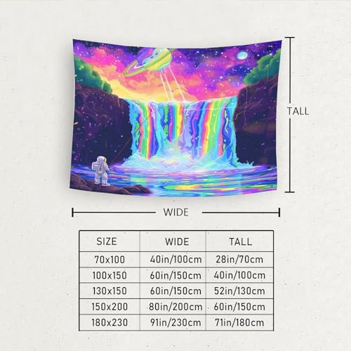 Couverture murale cascade 3D en polyester doux déco chambre