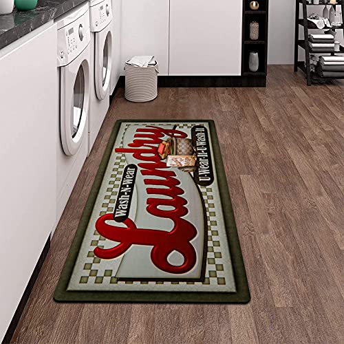 Image of Pauwer Laundry Room Rug Runner 20 inchx48 inch, Non Slip Waterproof Laundry Mat
