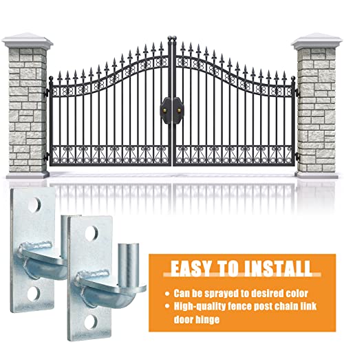 Dunzy Wall Mount Gate Hinges Wall Plate Hinges Heavy Duty Gate Hinges Outdoor Chain Link Gate Hinge Chain Link Fence Gate Hinges With 5/8 Hinge Pin, Screws Not Included (4 Pcs) #TOP3