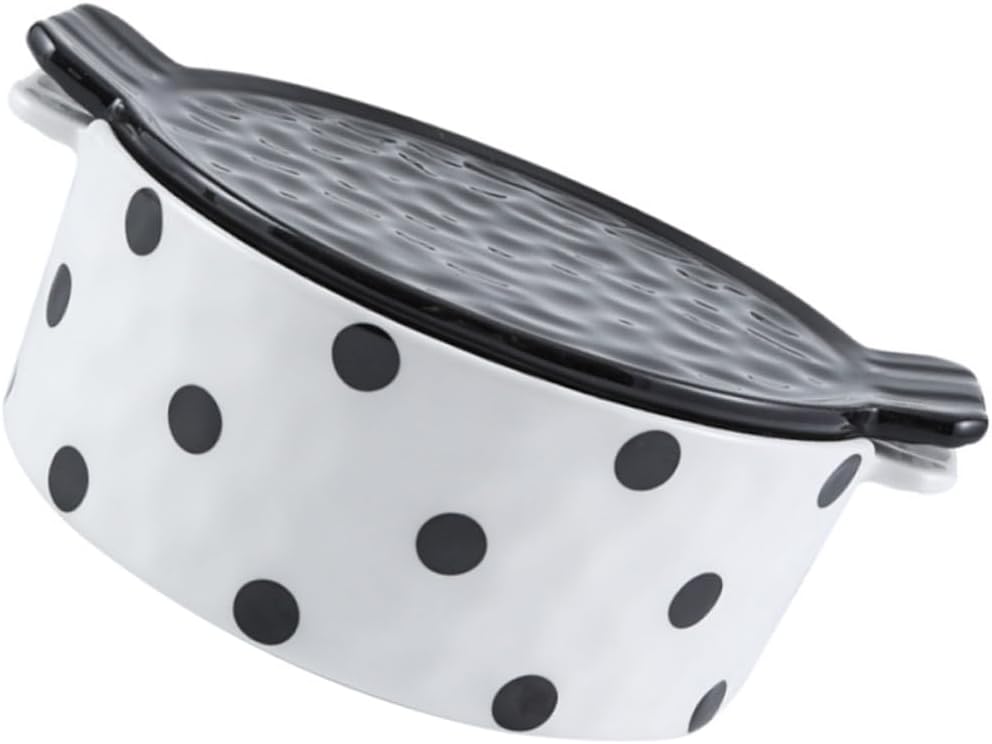 STOBAZA Heat Resistant Ceramic Baking Bowl Lid Cheese Serving Bowl for Soup Desserts and Salads Smooth Surface Easy to Clean Multipurpose Kitchen Essential