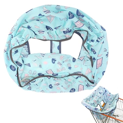 HERCHR Protège siège pour Chariot, Protege Caddie pour Bebe, Protège Chariot pour bébé,Housse de siège de bébé Chariot de Courses, Protection Caddie...