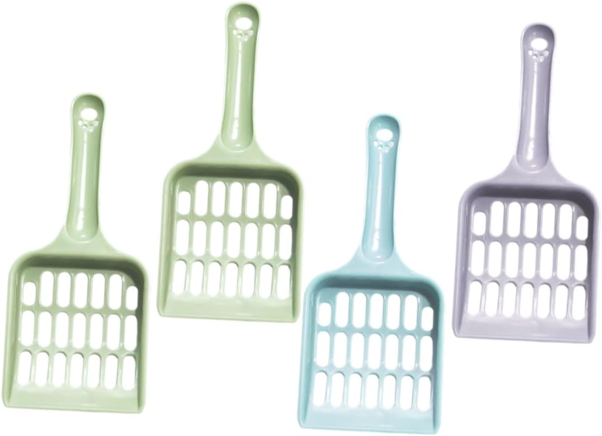 4pcs Cat Litter Scoop Cleaning Shovel for Litter Box Maintenance Colors Essential Pet Accessory for Effortless Poop Removal