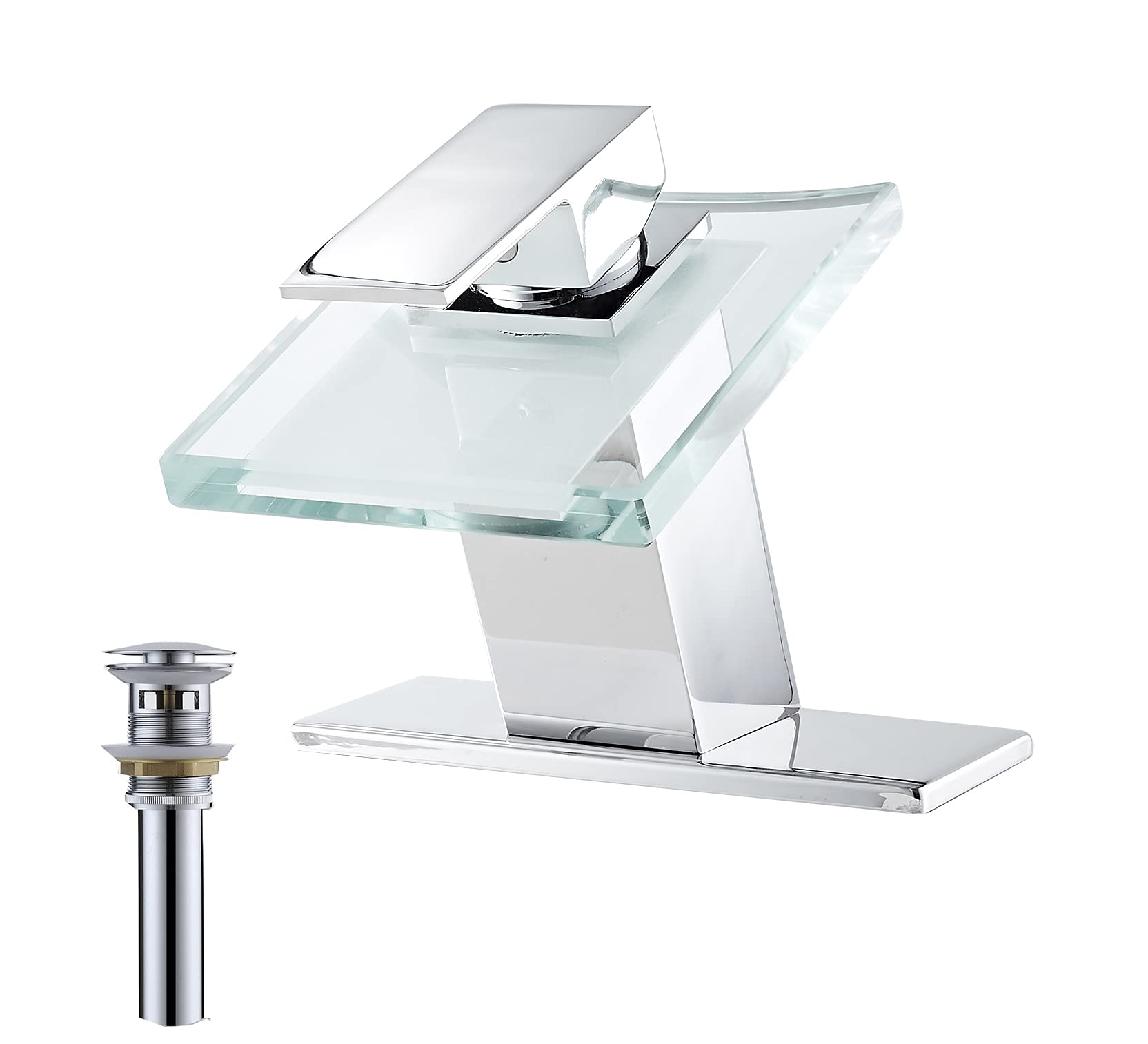 Nfusrxmbk Bathroom Faucet Waterfall Single Handle One Hole Chrome Modern Solid Brass Lavatory Sink Faucet