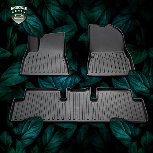 TOPlight Automotive Floor Mats for Tesla Model 3,All Weather Waterproof Heavy Duty 3D Floor mats Tesla Model 3 2017-2022 Set of 3