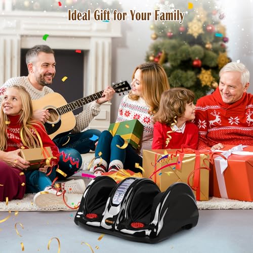 Image of Foot Massager with Heat, Shiatsu Foot Massager for Circulation and Pain Relief and Heat Therapy, Ankle, Calves and Feet Massage with Deep Kneading Rolling, Gifts for Women Men Mother Father, Black