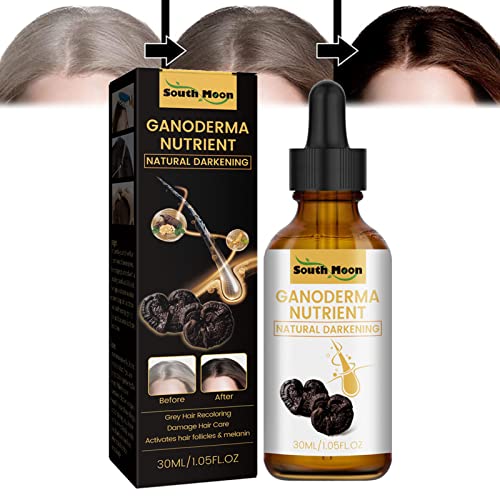FSKEO DARKA Anti-Greying Hair Serum, DARKA Pro Anti-Greying Hair Serum, 30ml Anti Greying Hair Serum, Ganoderma Nutrient Natural Darkening Serum, Anti-Greying Hair Growth Oil for Women Men (1pcs)
