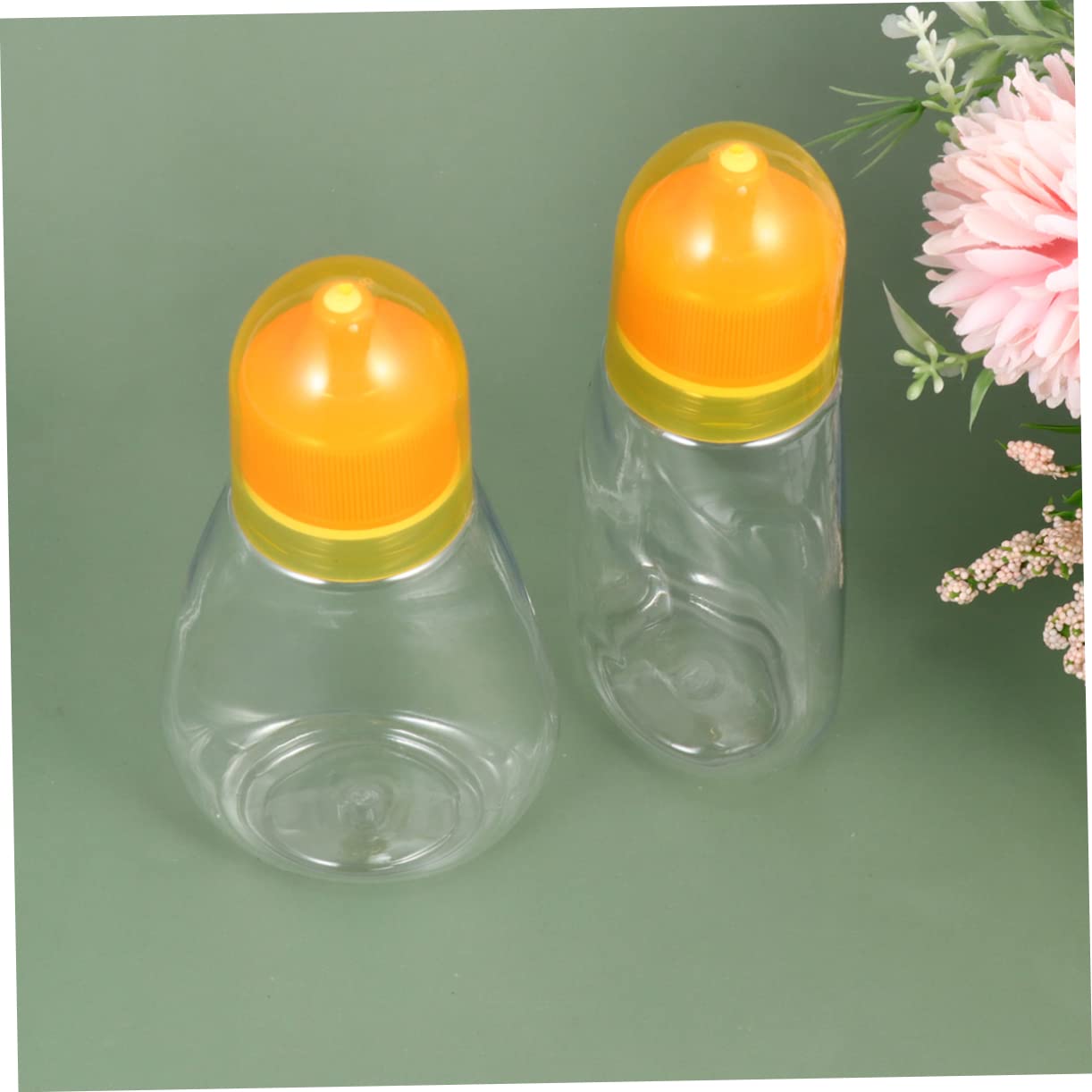 Veemoon 4-Pack Clear Plastic Honey Jars - Refillable Squeeze Bottles for Easy Dispensing of Honey Jam Ketchup and Condiments Ideal for Kitchen Storage and Organization