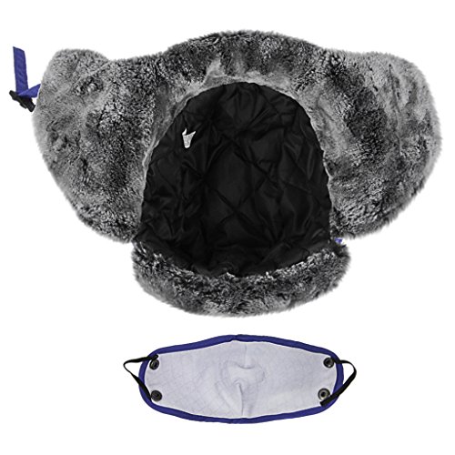 Toddlers Kids Trapper Hats Earflap Hat Winter Trooper Caps Ski Snowboard Hats Russian Aviator Faux Fur Windproof Child Hat (Blue)3