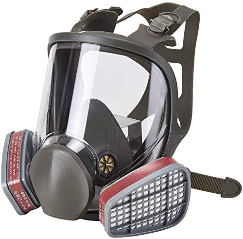 Holulo Full Face Cover Gas Mask For Panit,Full Face Respirator Reusable Organic Vapors Safety Respirator Cover #TOP2