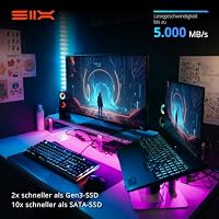 SIX NVME M.2 SSD PCIe 4.0-512GB 2280 ssd, Lesen bis zu 5.000MB/s für Gaming PS5 Speichererweiterung mit heatsink, Interne Solid-State-Laufwerk gen 4x4 für Laptop Desktop – Ansicht 6