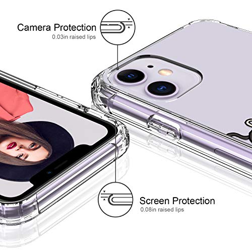 Icedio Iphone 11 Case With Screen Protector,Clear With Fashion Floral Designs For Girls Women,Shockproof Slim Fit Tpu Cover Protective Phone Case For Apple Iphone 11 6.1 Inch Cute Cats #TOP1