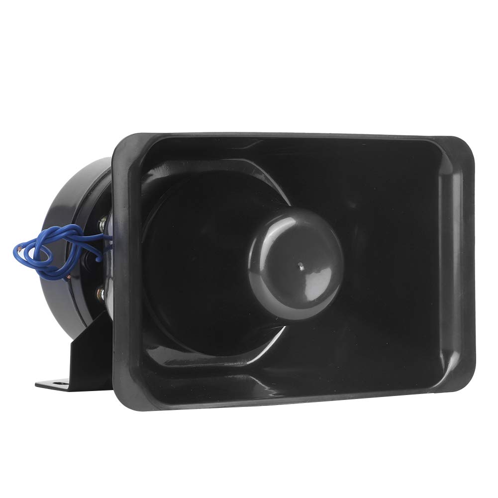 Naroote Altavoz de Sirena Ruidoso de 5 Tonos para Advertencia de Seguridad del Coche, Bocina de Sirena Potente de 100W, Alarma Electrónica Negra Compacta, Fácil Instalación