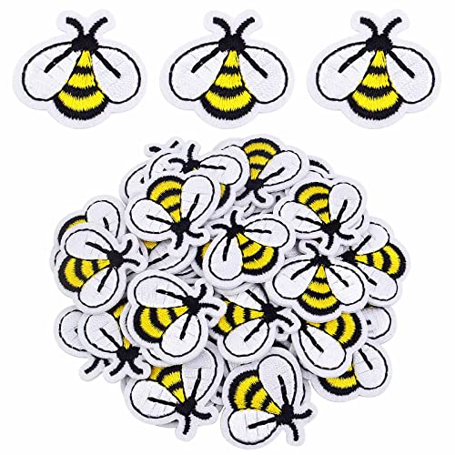 40 Pieces Bee Embroidered Patches Honey Bee Iron On Embroidery