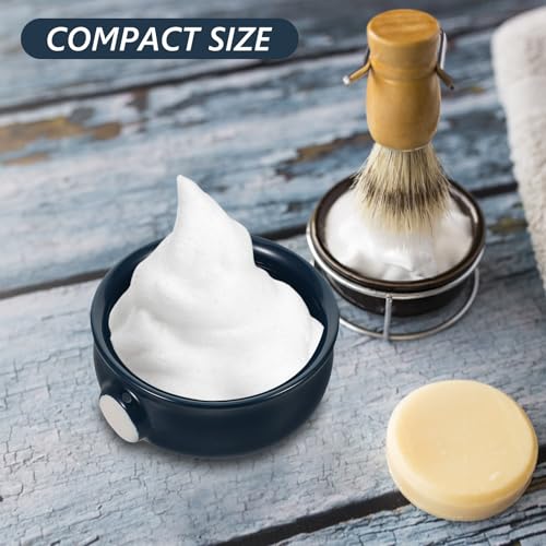 Cuenco de afeitar elegante de cerámica POPETPOP con relieve en espiral para caballero 6