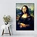 Produktbild WDZSHJ Bilder Auf Leinwand, Schwarz Und Weiß Mona Lisa Bild Retro Mädchen Mit Feder-/Kunst Malerei Panel Drucke Leinwand Bild Dekoration Poster Öl Hängende Galerie Geschenke, 21 X 30 cm Ohne Rahmen