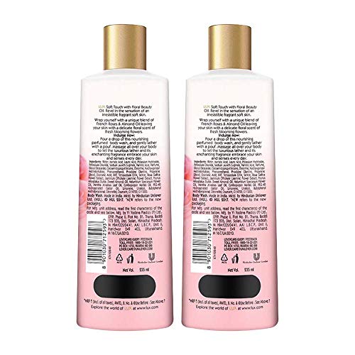 Image of Lux Soft Touch Body Wash with French Rose & Silk Essence Oil, 235 ml (Pack of 2)