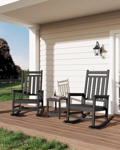 Table d'appoint extérieure en HDPE Garvee, table basse de jardin double plateau - 7