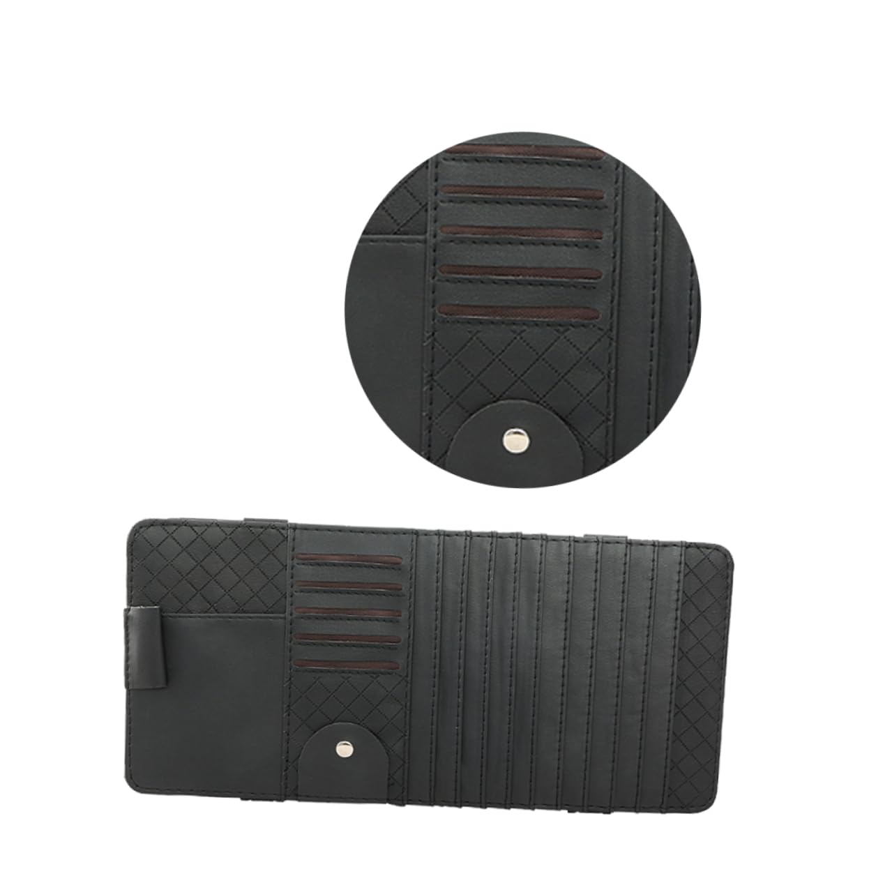 ibasenice 2 Stücke Sonnenblende Lagerung Organizer Fahrzeug Lagerung Tasche Stift Slot Leder Organizer