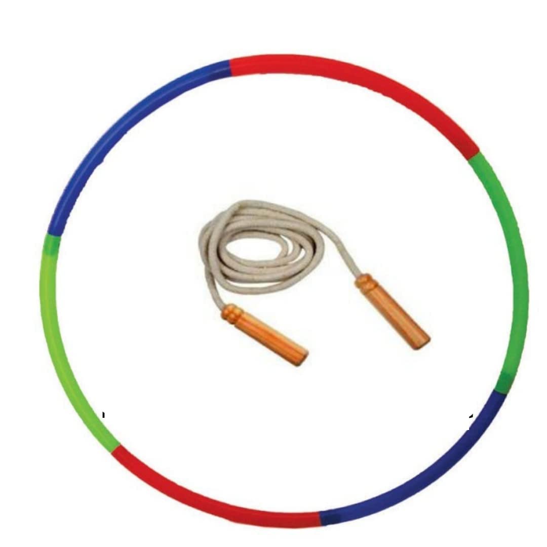 The MLS Ultimate Fitness Combo of Hula Hoop Exercise Ring and Wooden Handle Skipping Rope-image-34