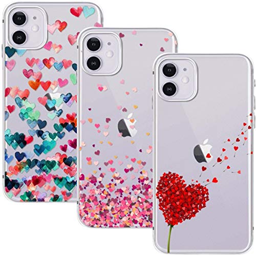 Young & Ming Funda para iPhone 11, (3 Pack) Transparente TPU Silicona Carcasa Delgado Antigolpes Resistente, Amor